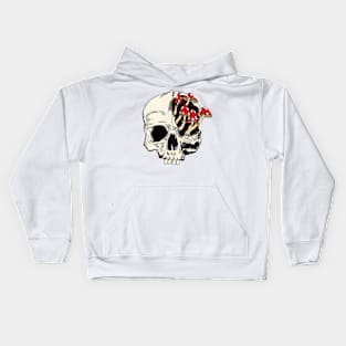 Skull Skeleton Mushroom Halloween Kids Hoodie